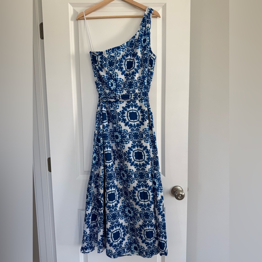 Talbots Blue and White One-Shoulder Floral Maxi Dress - Picture 2 of 8